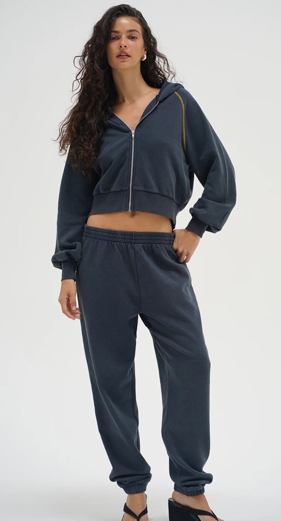 LNA Aspyn Jogger- Stone Wash Navy