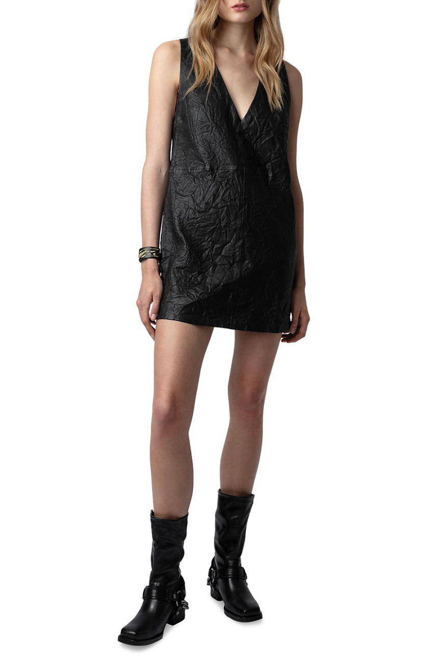 Zadig & Voltaire Rasha Cuir Faux Leather Textured Froisse-Apparel-The Life ™ Boutique | Westfield, NJ-The Life ™ Boutique | Westfield, NJ