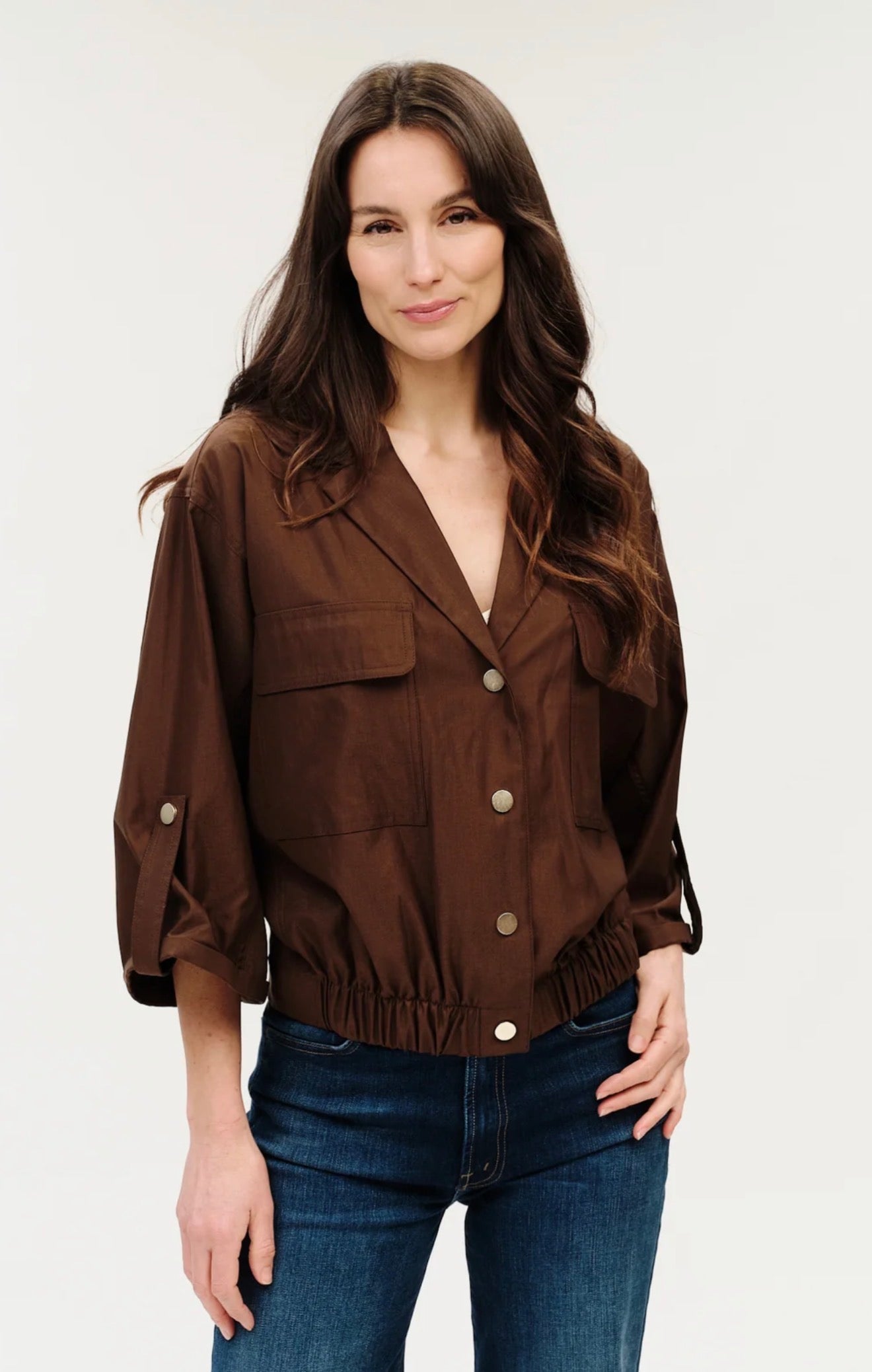 Six Fifty Celine Front Flat Dbl pocket elastic hem jacket