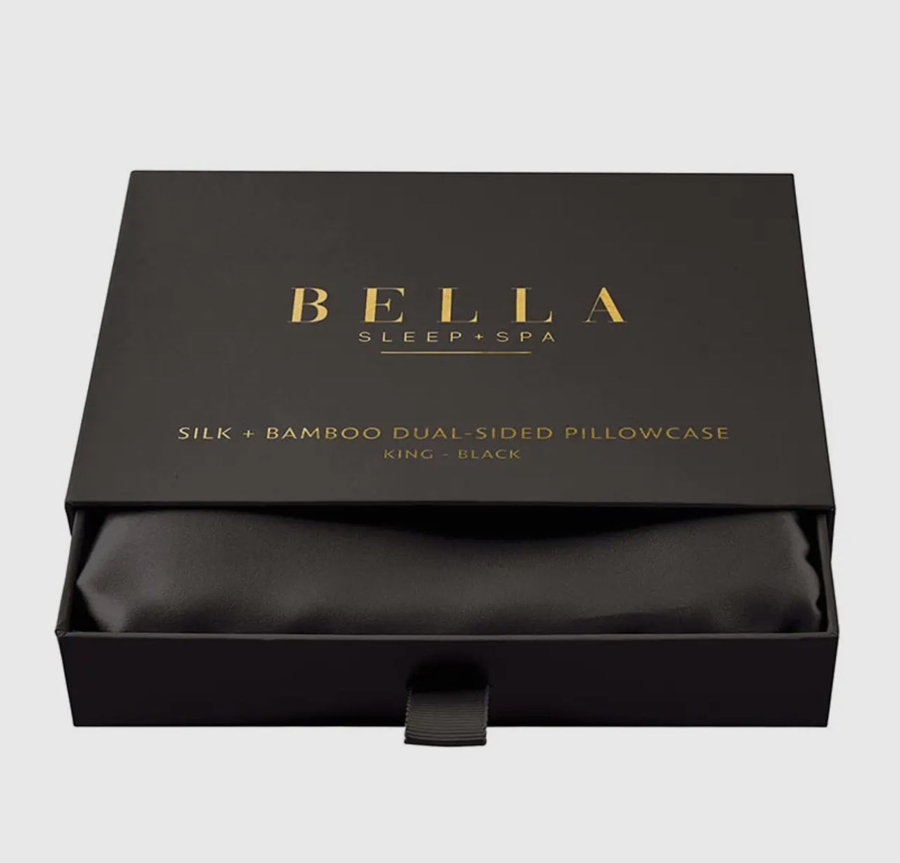 BELLA SLEEP + SPA Black Silk Pillowcase