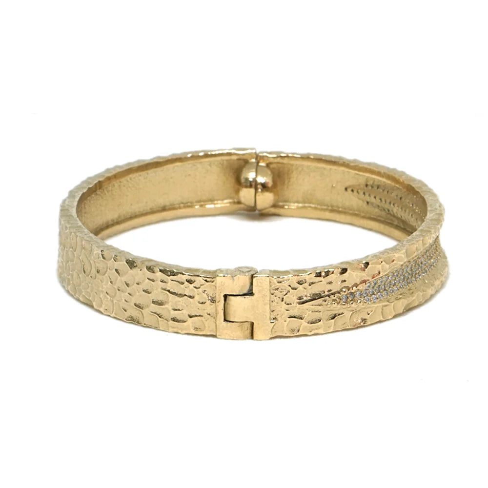 TAT2 DESIGNS Gold Velen Crystal Inlay Bangle