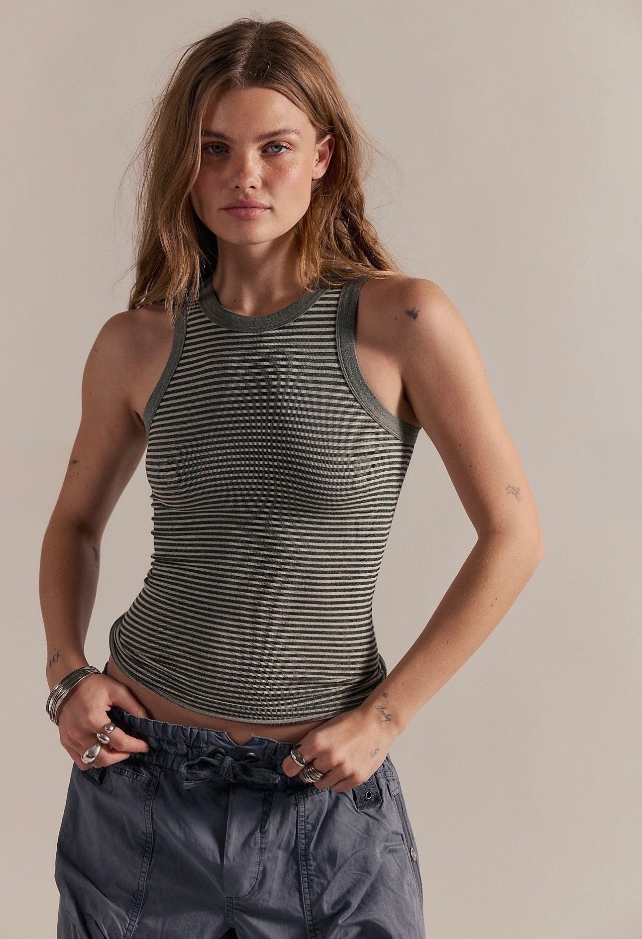 FREE PEOPLE So Soft Seamless Module Stripe Tank