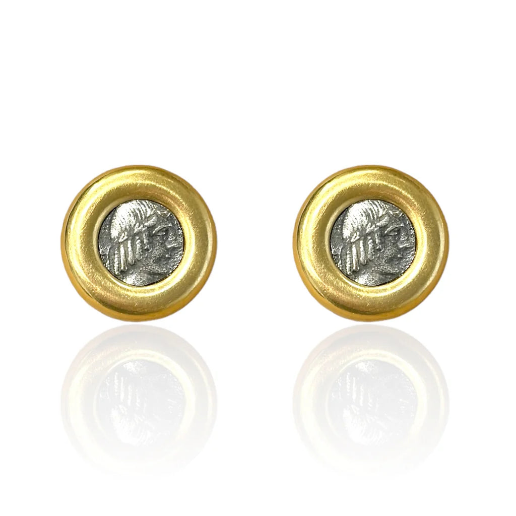 TAT2 DESIGNS Gold Olena Coin Studs