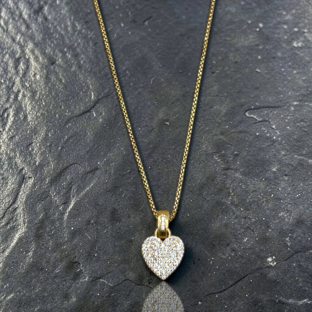 TAT2 DESIGNS Gold Pavé Heart Necklace