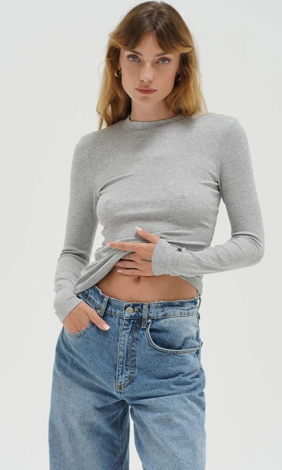 LNA Dalston Ribbed Long Sleeve- Top