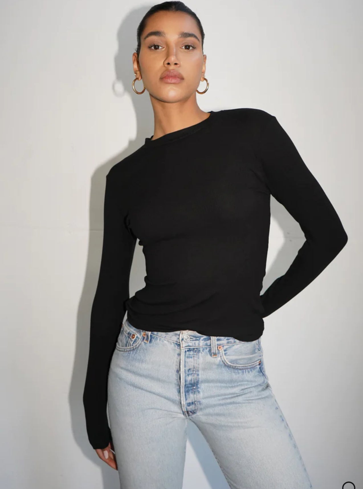 LNA Dalston Ribbed Long Sleeve- Top