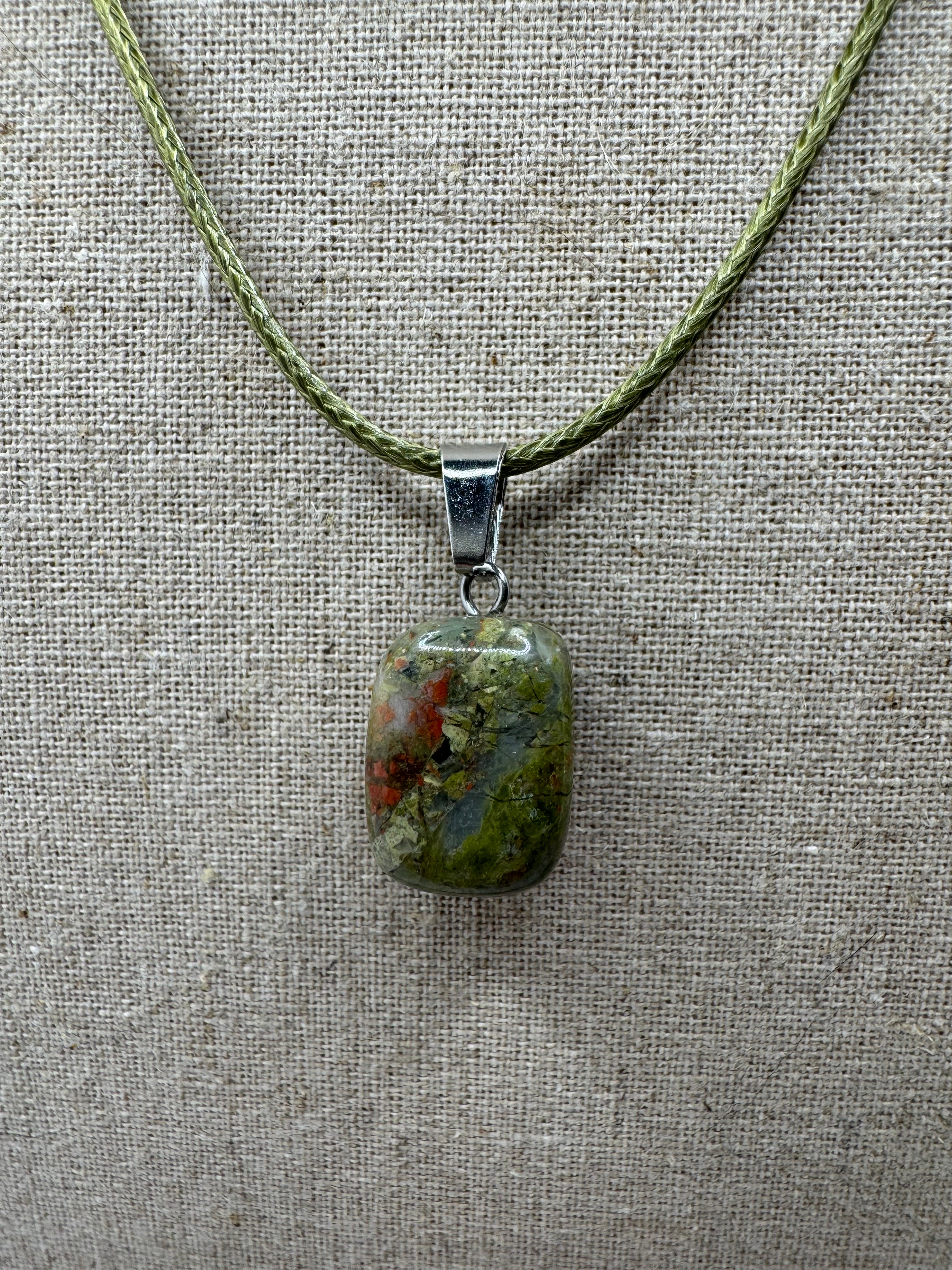 KRISTENS Mossstone Jasper Pendant Necklace