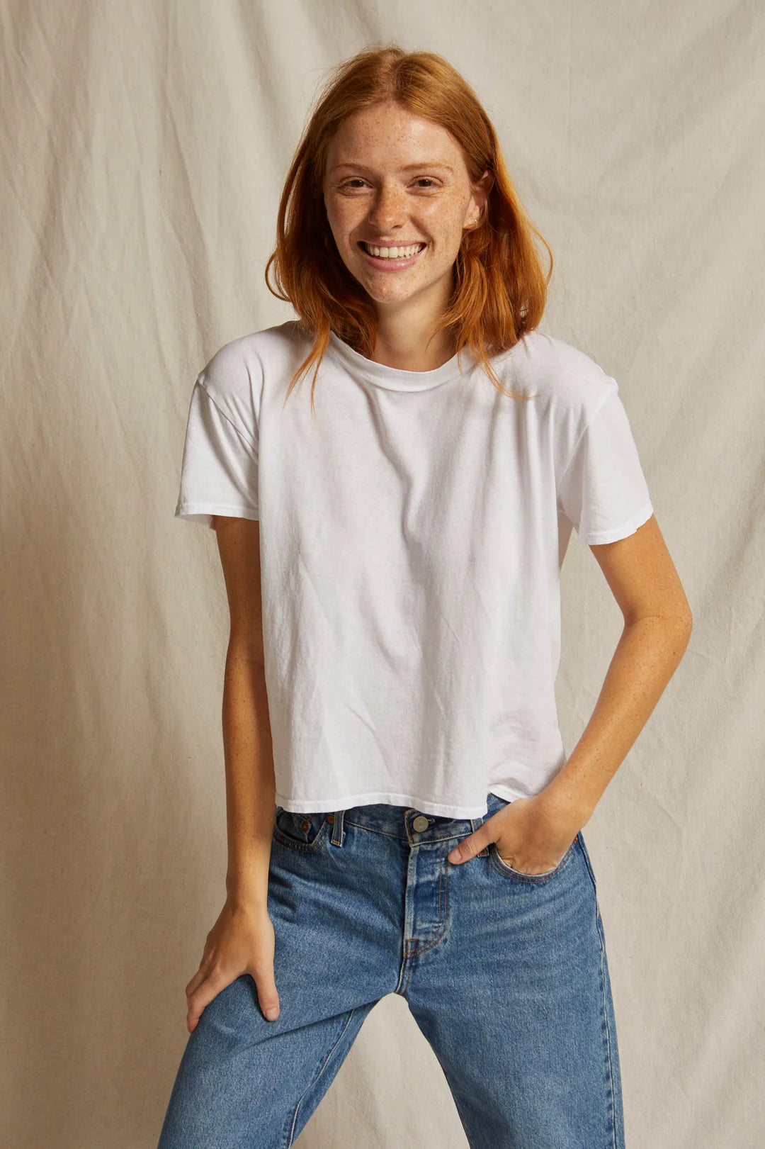 PERFECT WHITE TEE Harley Cotton Boxy Crewneck Tee