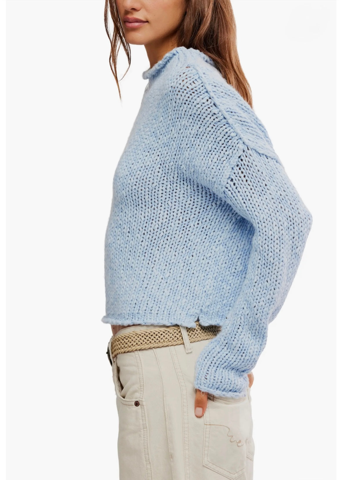FREE PEOPLE Opal Sweater in Cashmere Blue