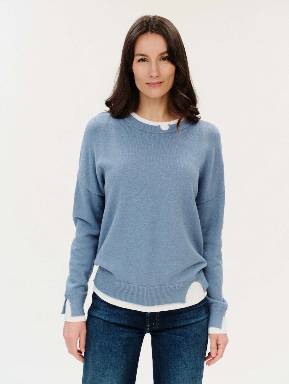 *PREORDER* SIX/FIFTY Mar Double Layer Notched Sweater