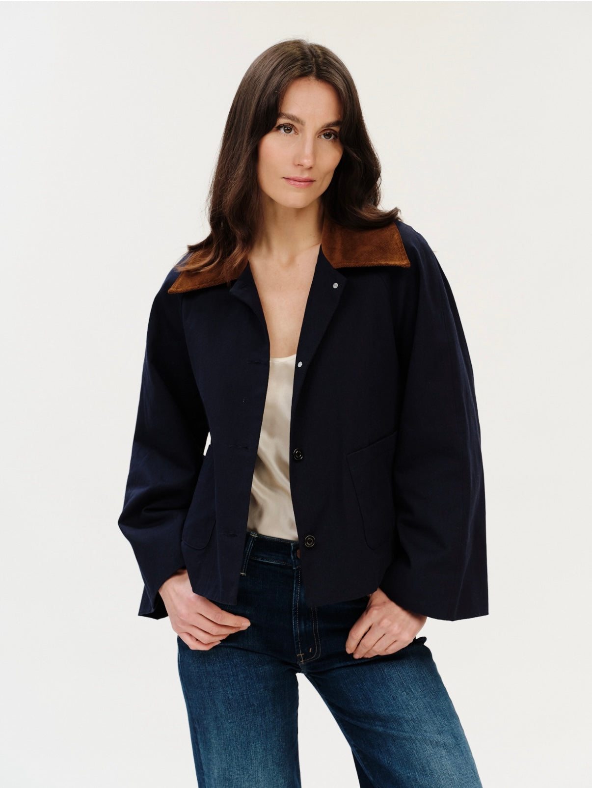 SIX/FIFTY Candice Corduroy Collar Canvas Jacket