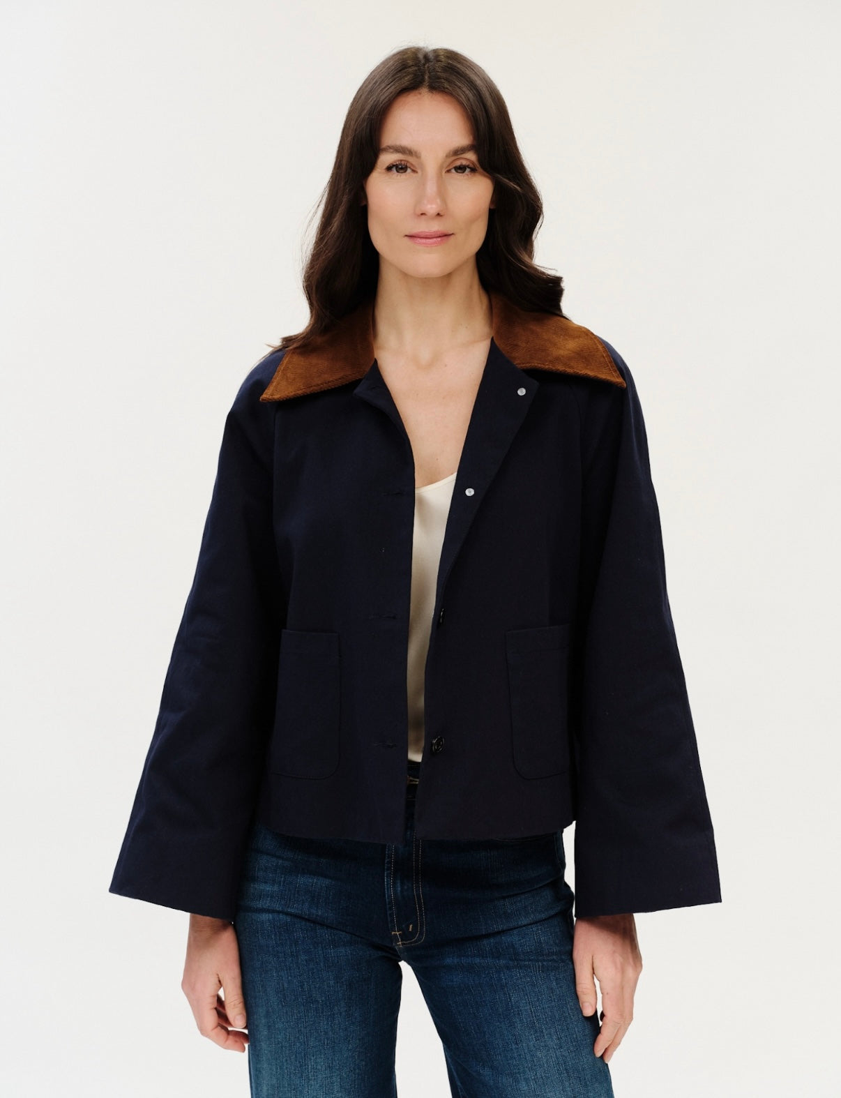 SIX/FIFTY Candice Corduroy Collar Canvas Jacket