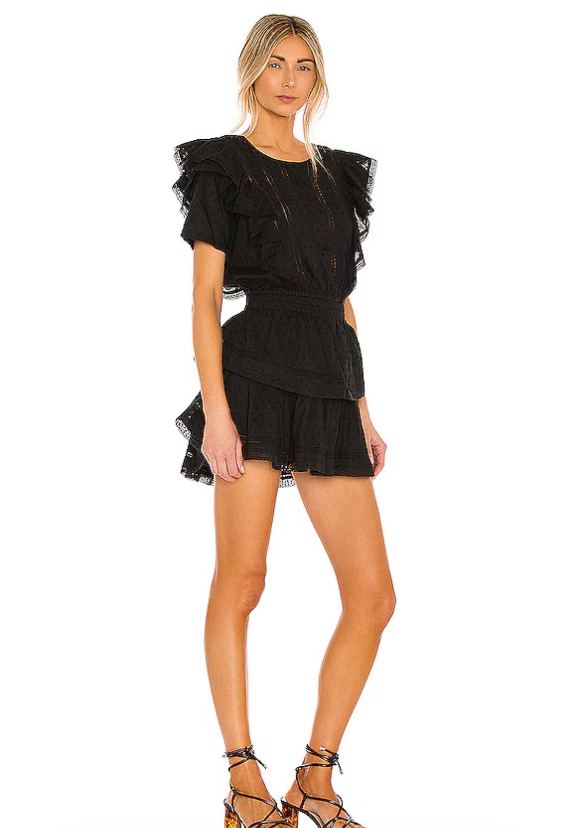 LOVE SHACK FANCY Black Natasha Dress