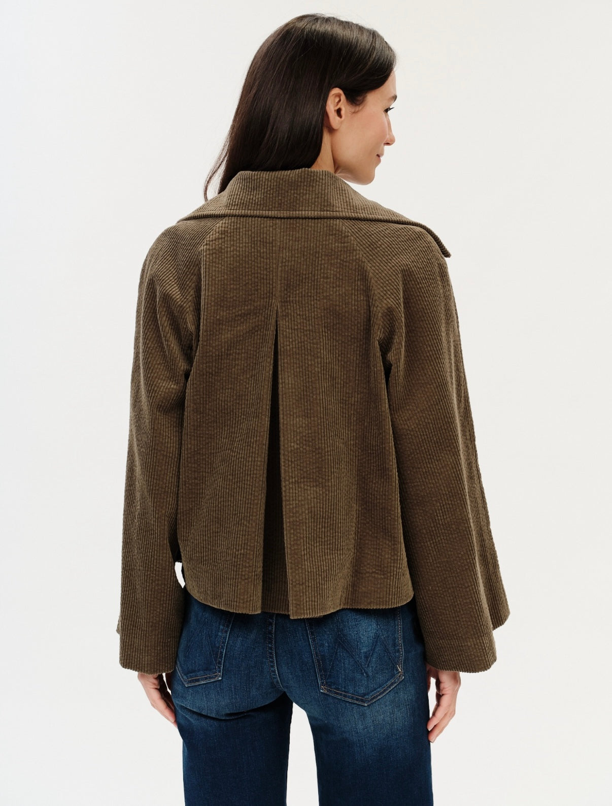 SIX/FIFTY Lima Corduroy Bell Sleeve Jacket in Olive