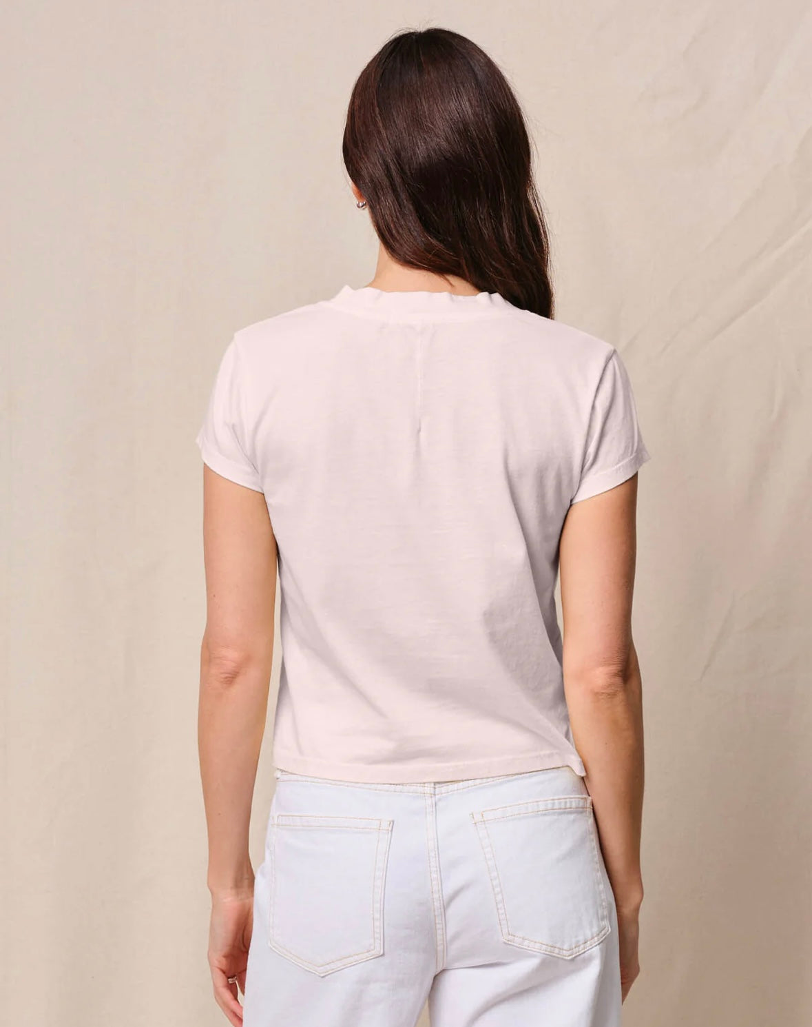 STATESIDE Cloud Jersey Short Sleeve V-Neck in Softest Pink