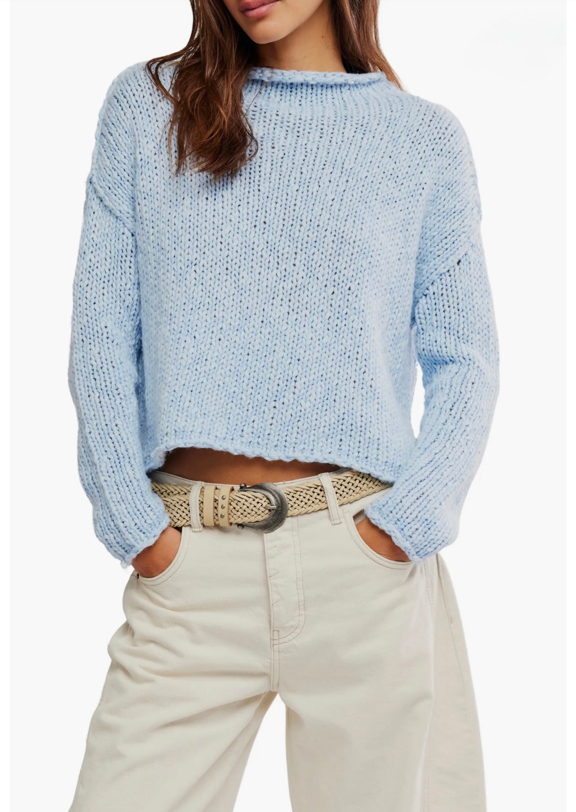 FREE PEOPLE Opal Sweater in Cashmere Blue