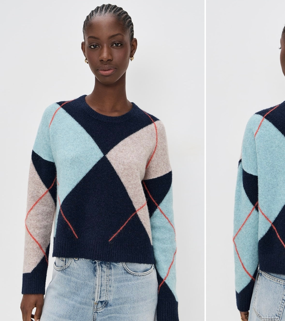 STATESIDE Argyle Crewneck Sweater