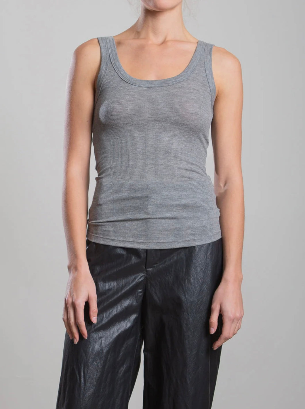 PHARAOH Cass Tank in Cashmere Rib Heather Grey