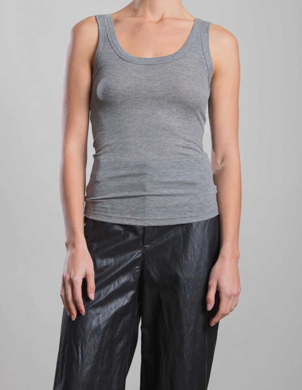 PHARAOH Cass Tank in Cashmere Rib in Heather Grey