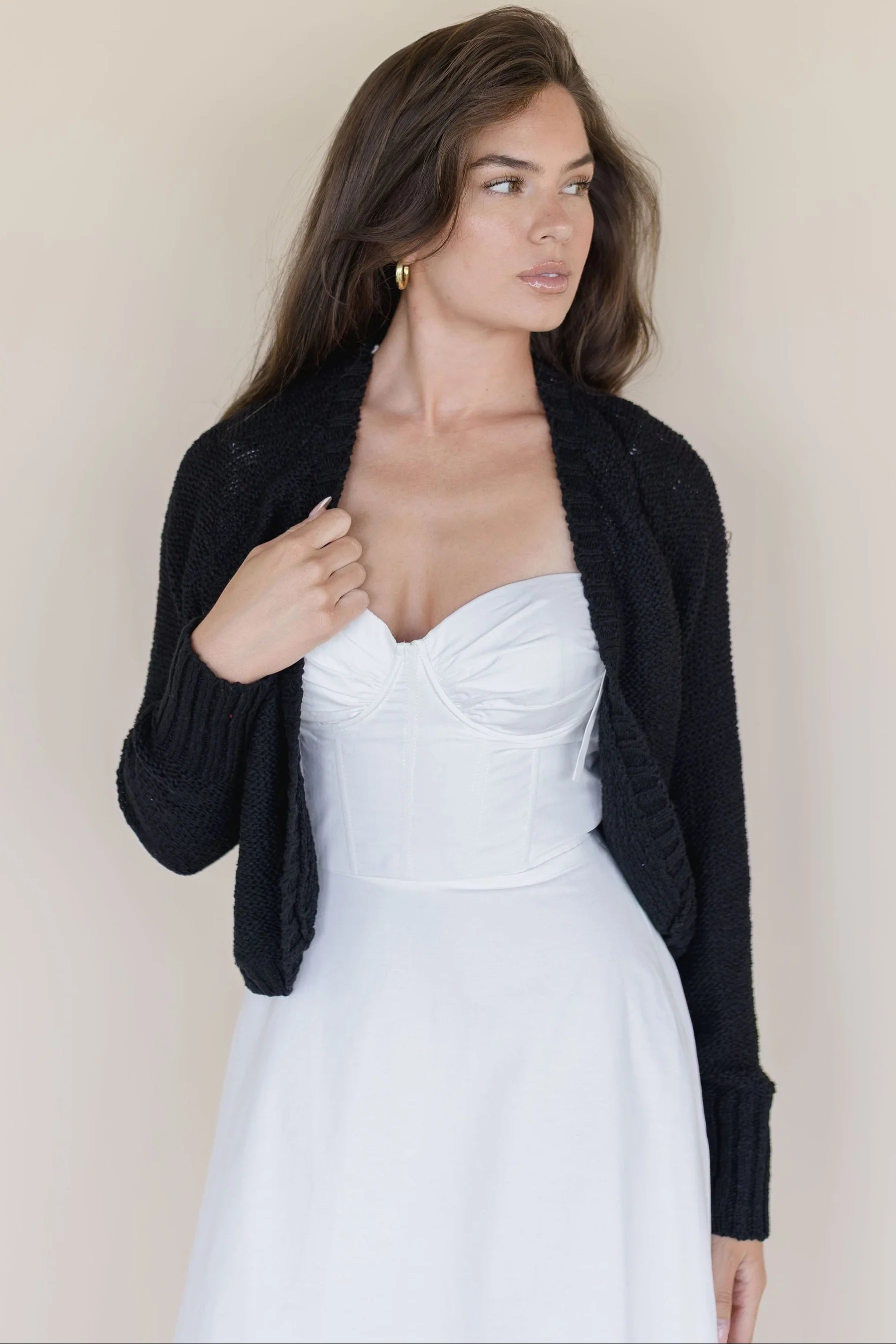 JOHN + JENN Cardigan in Wolf Caviar