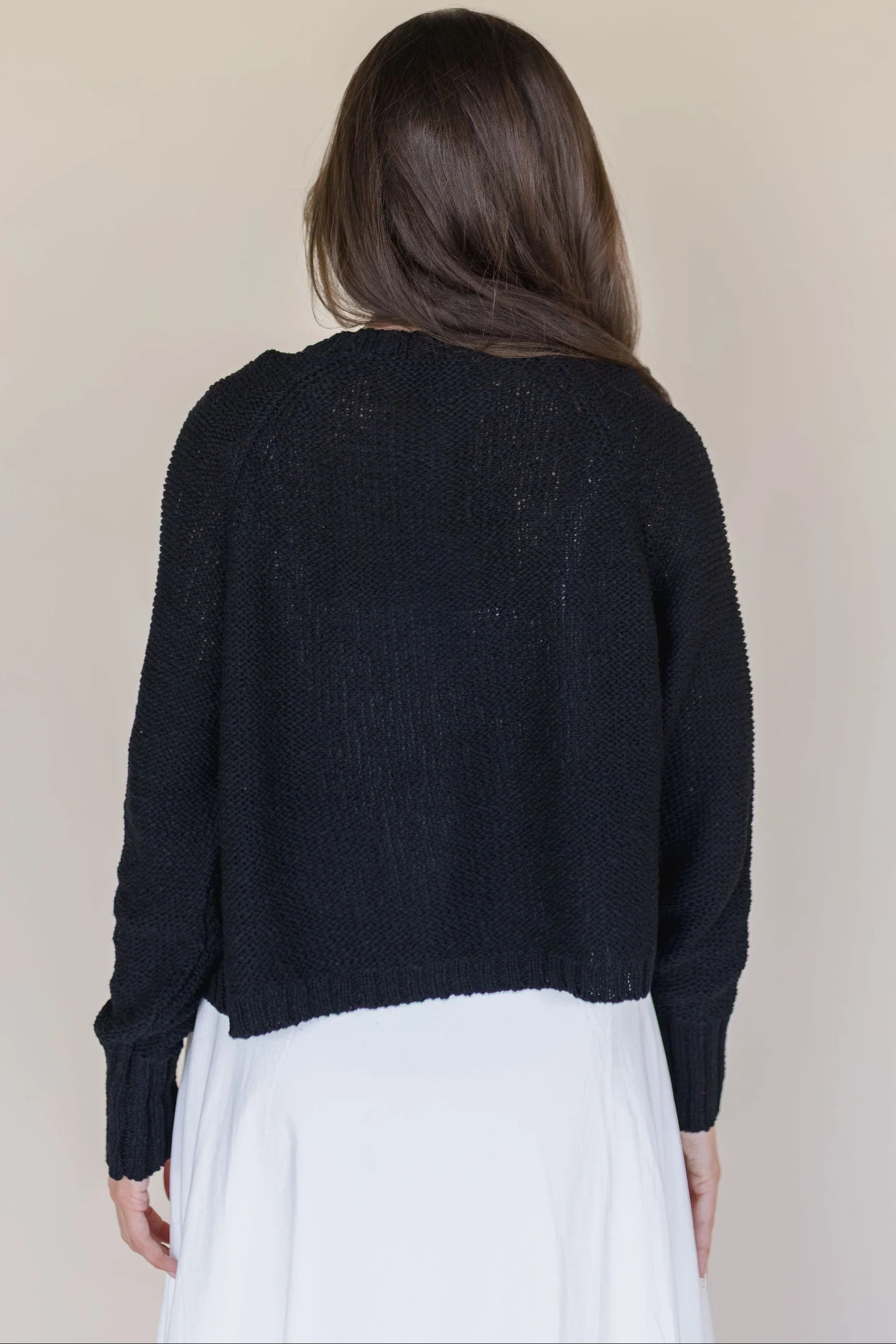 JOHN + JENN Cardigan in Wolf Caviar