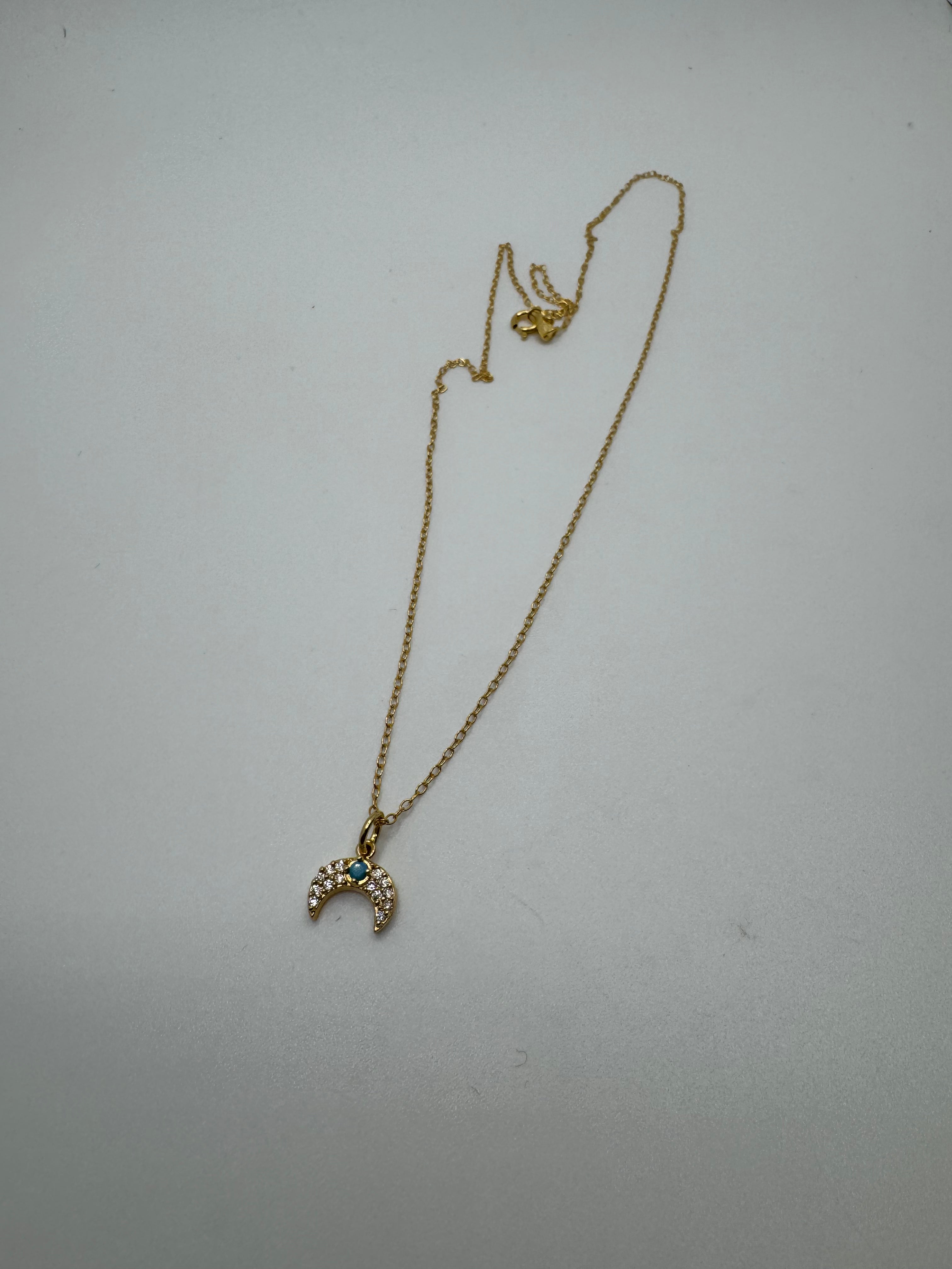 SOHPIA Turquoise Crescent Charm Necklace