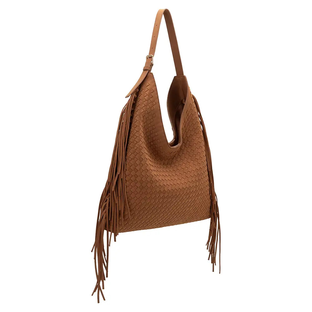 MELIE BIANCO Brynlee Vegan Suede Tote Bag in Tan