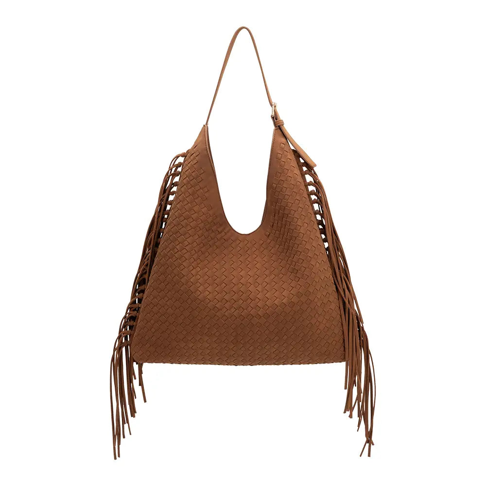 MELIE BIANCO Brynlee Vegan Suede Tote Bag in Tan