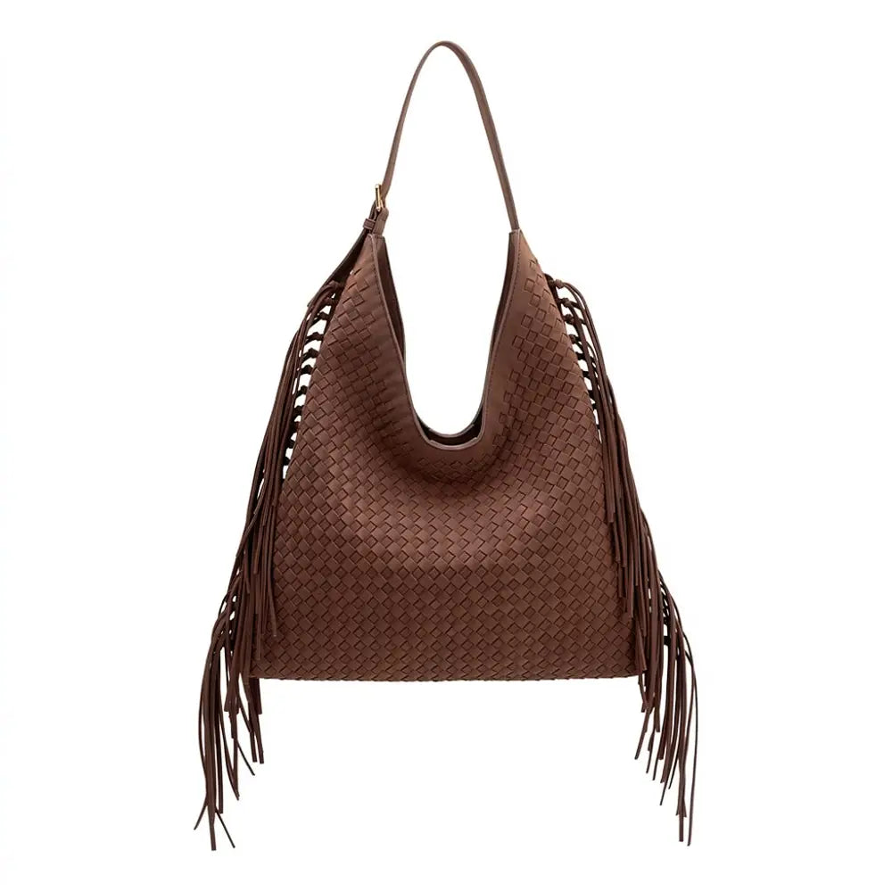 MELIE BIANCO Brynlee Vegan Suede Tote Bag in Tobacco