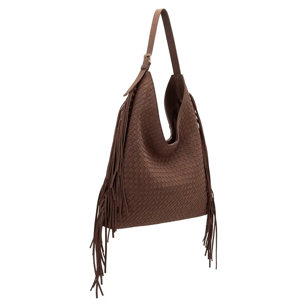 MELIE BIANCO Brynlee Vegan Suede Tote Bag in Tobacco