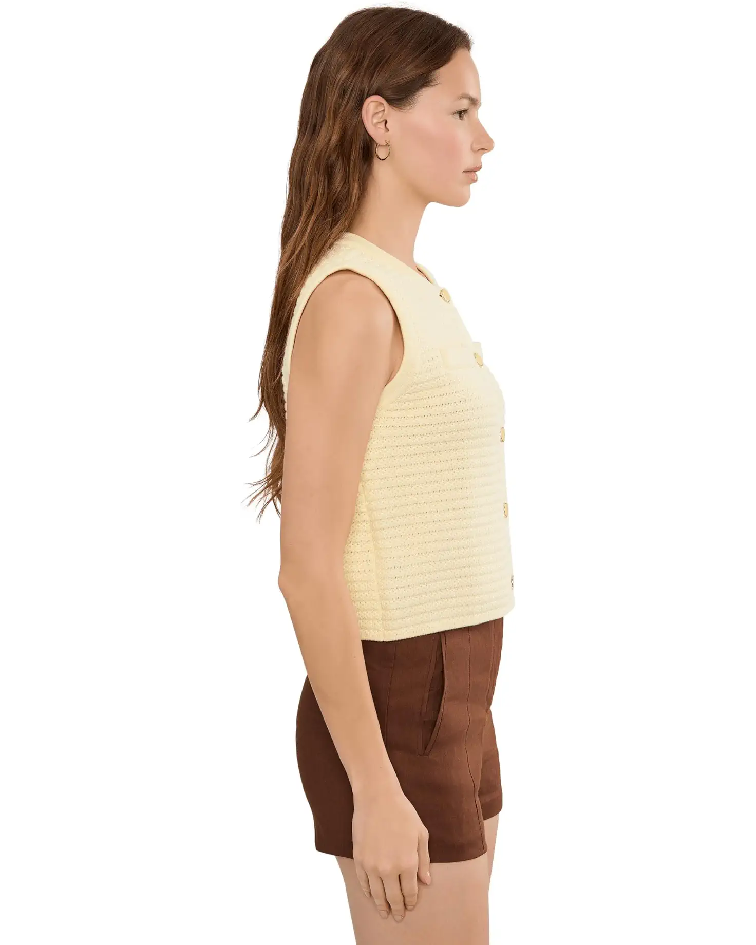 525 AMERICA Jayme Button Through Textured Vest