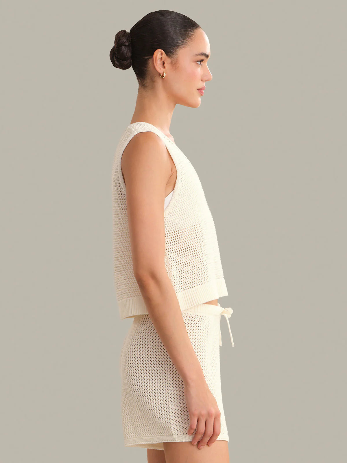 525 AMERICA Rosa V-Neck Pointelle Mesh Tank