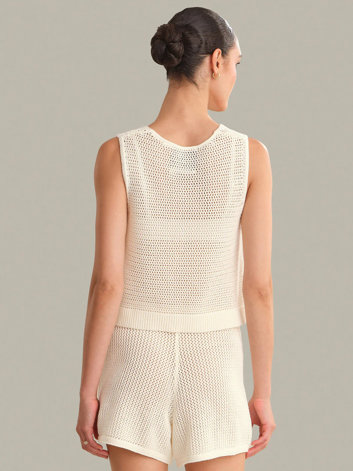 525 AMERICA Rosa V-Neck Pointelle Mesh Tank