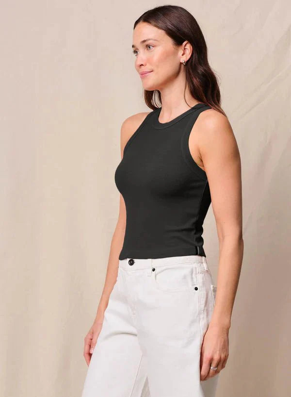 STATESIDE Fine Rib Cropped High Neck Tank