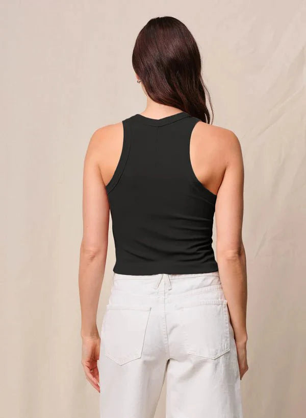 STATESIDE Fine Rib Cropped High Neck Tank