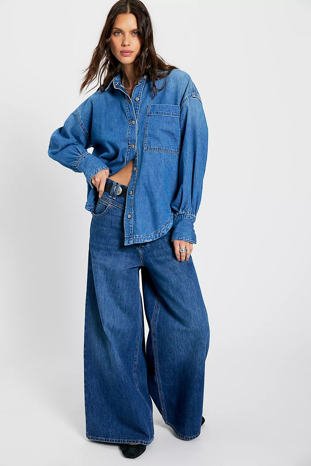 FREE PEOPLE We The Free Ashley Denim Shirt