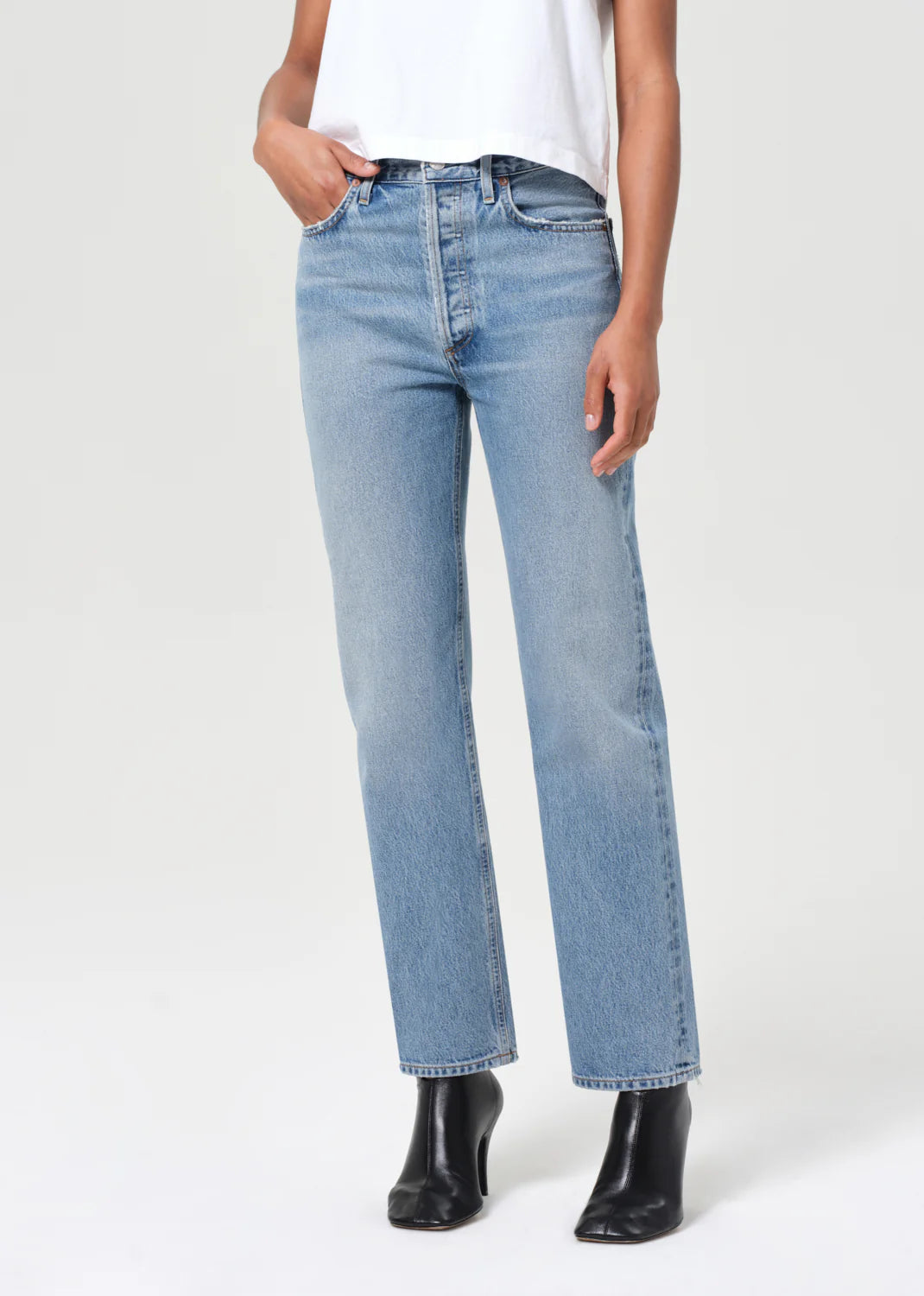 AGOLDE 90s Pinch Waist High Rise Straight in Stage