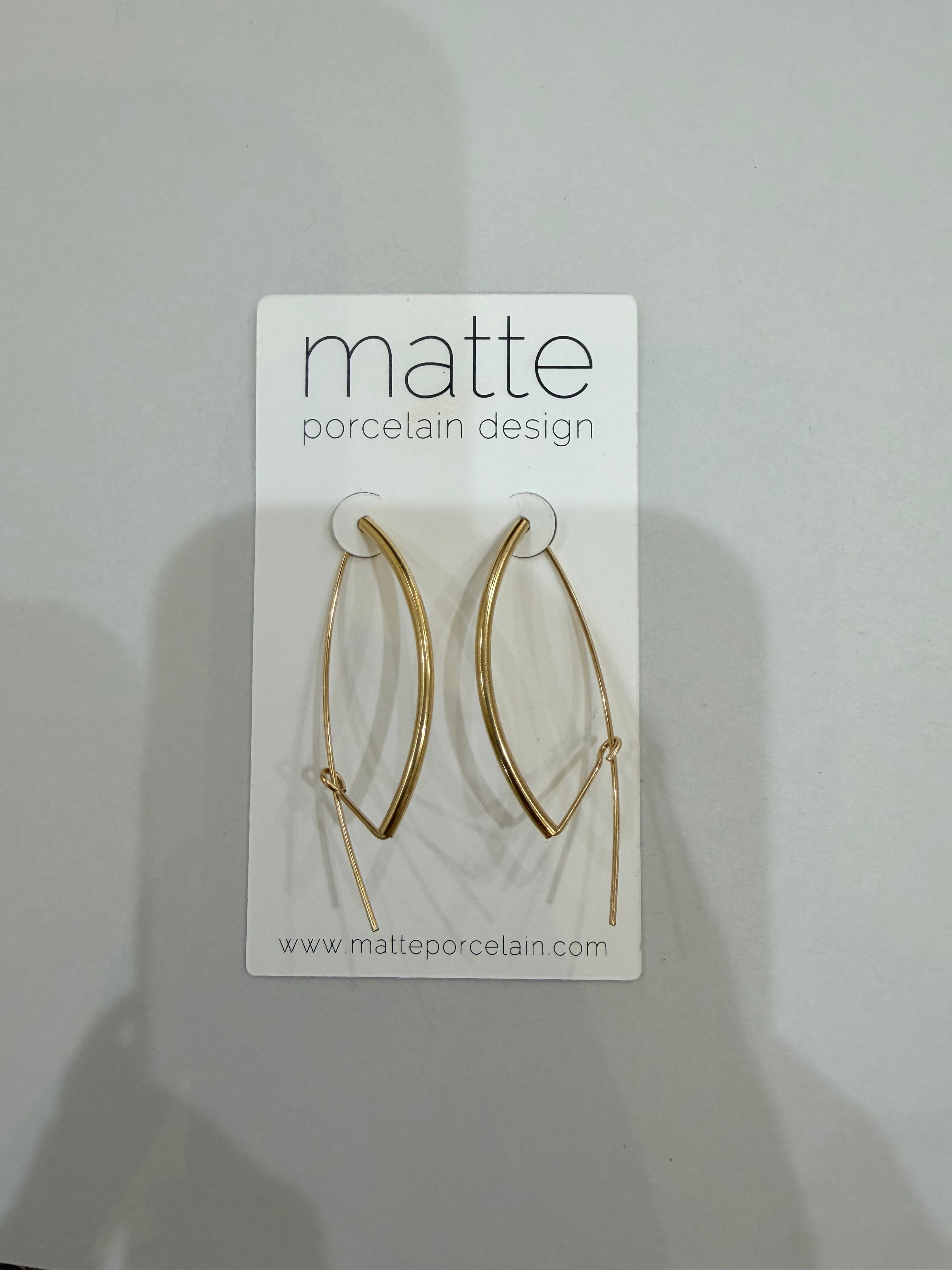MATTE PORCELAIN Gold-Filled Threader Earrings