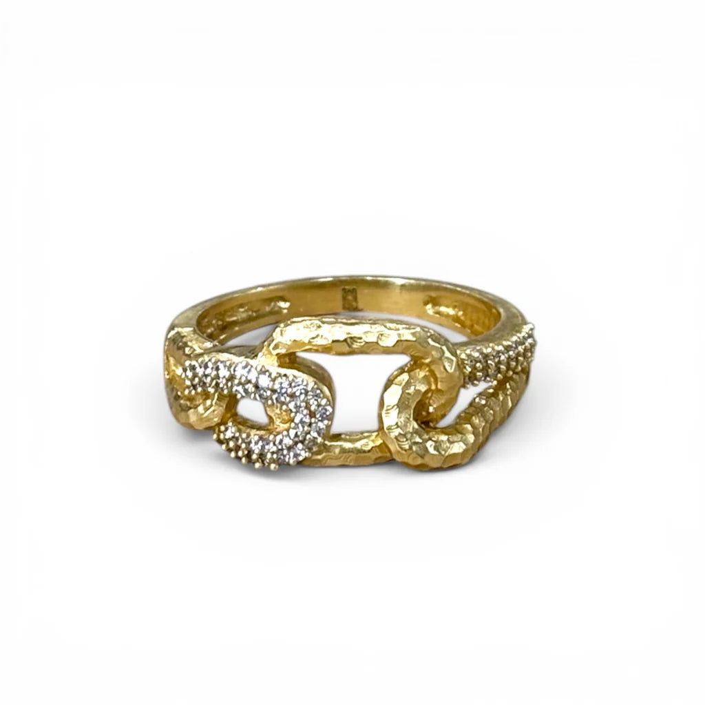 TAT2 DESIGNS Gold Isla Pavé Link Band Ring