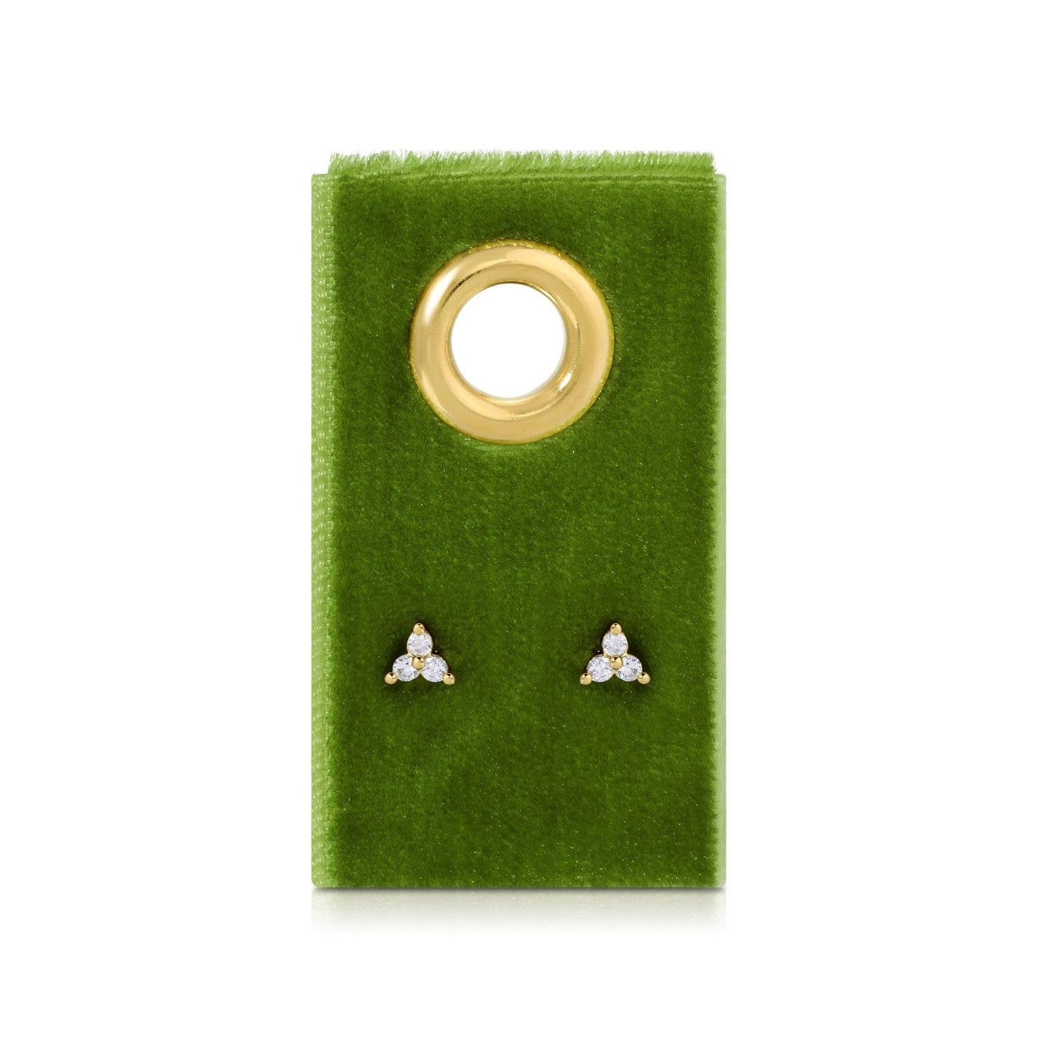 Triple Cluster Studs on Velvet Tag: .15"