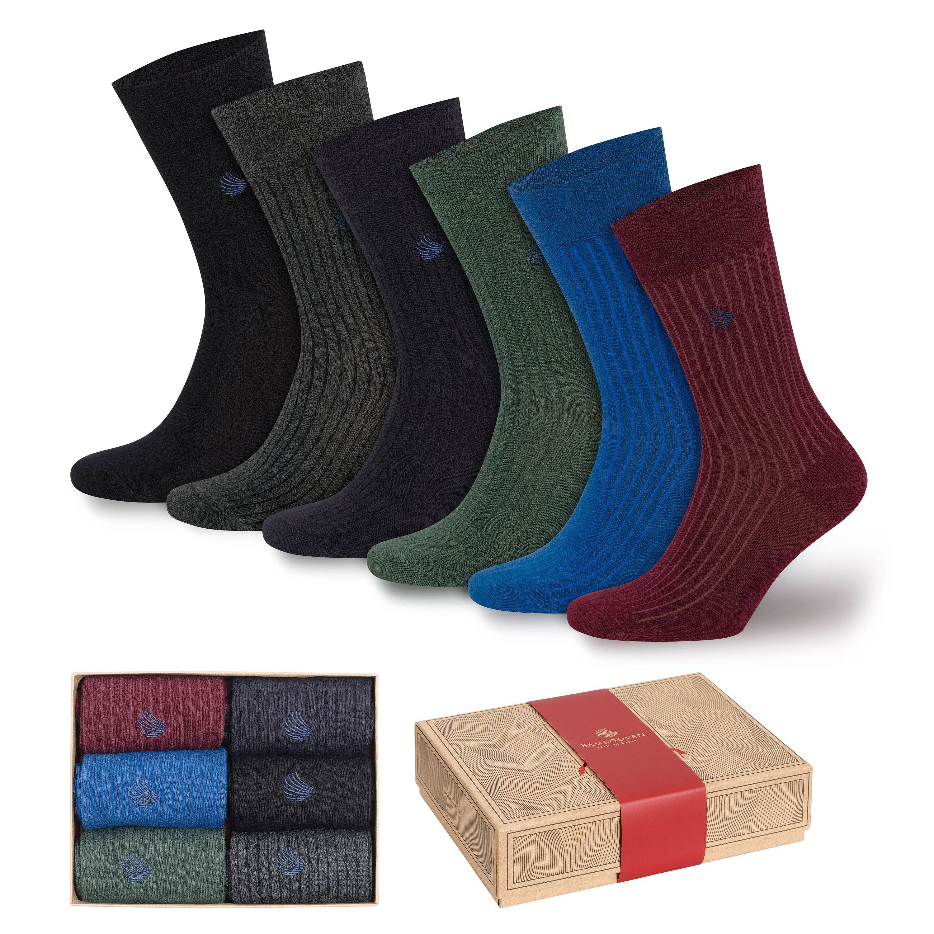Bambooven Men’s Bamboo Dress & Trouser Socks  6 Pairs (419)