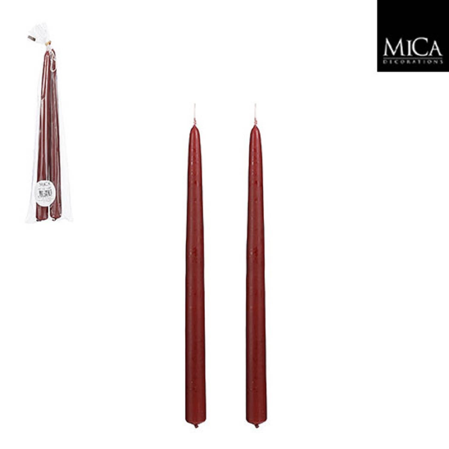 BIDK Set of 2 Bordeaux Taper Candles: Bordeaux / PARAFFIN