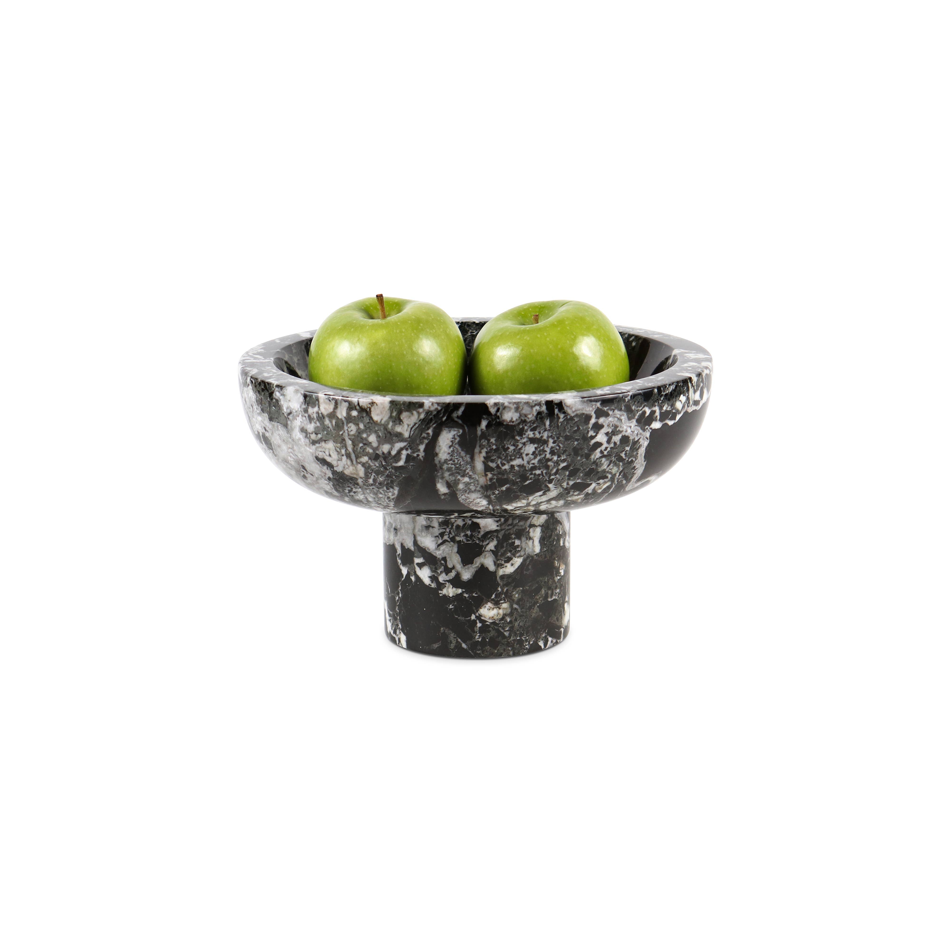 MARBLE CRAFTER Selene Collection 10"Black Zebra Marble Polished Finish