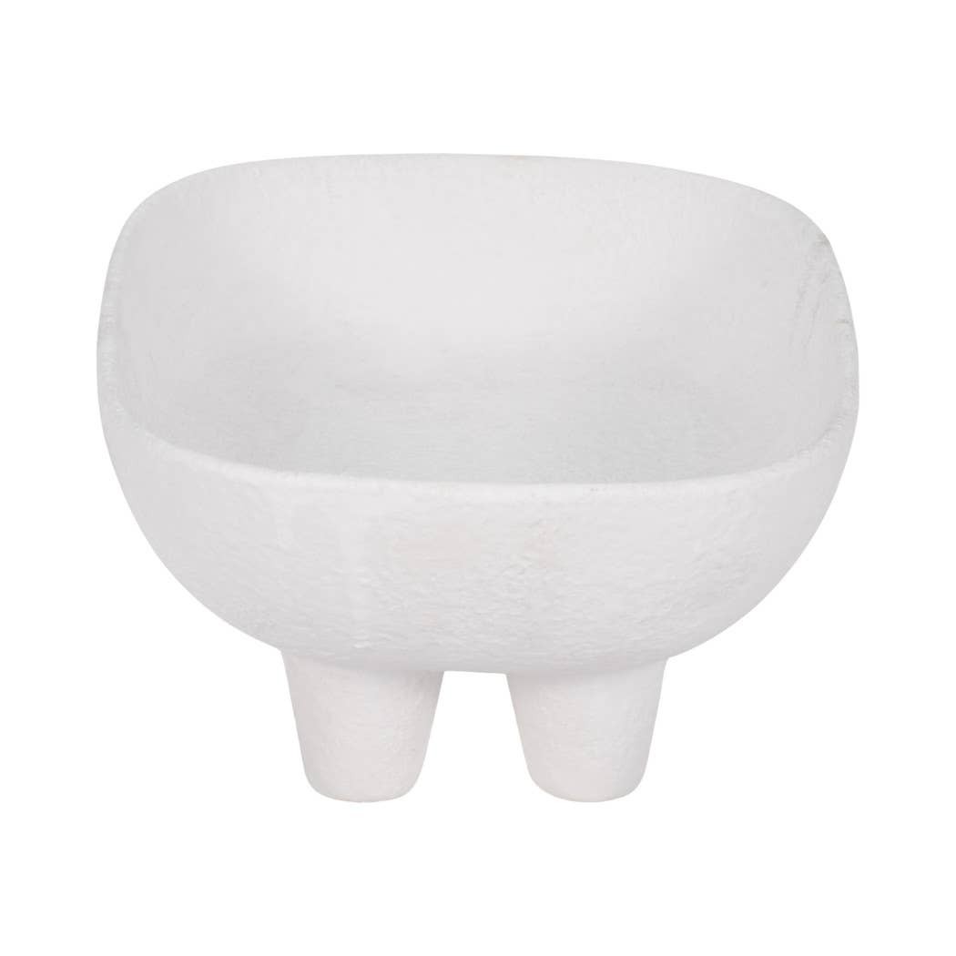 Decorative Bowl - White Ceramic Rounded Rectangle, 10 in.