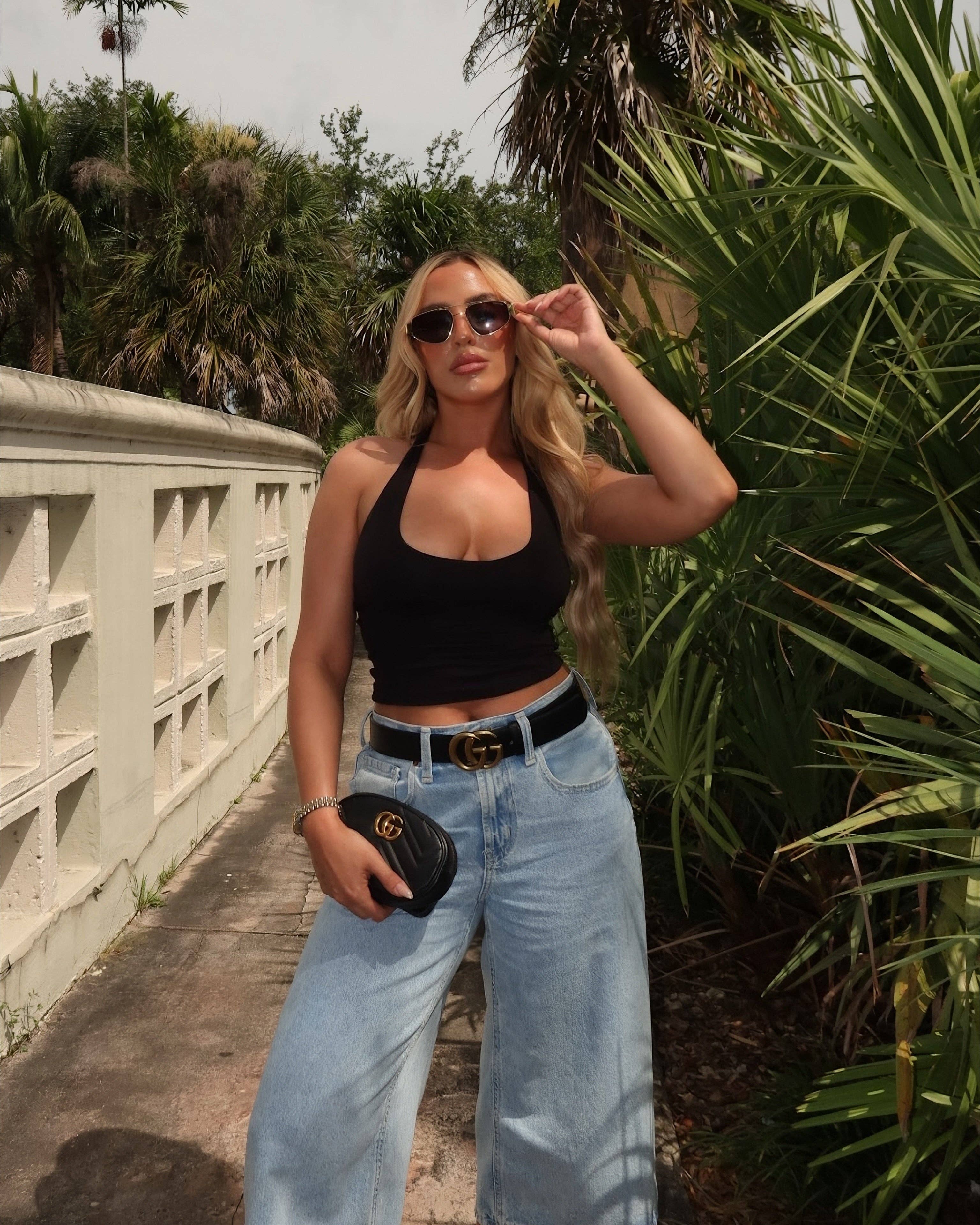 FIFTH & NINTH Taylor Sunglasses: Black/Gold + Polarized