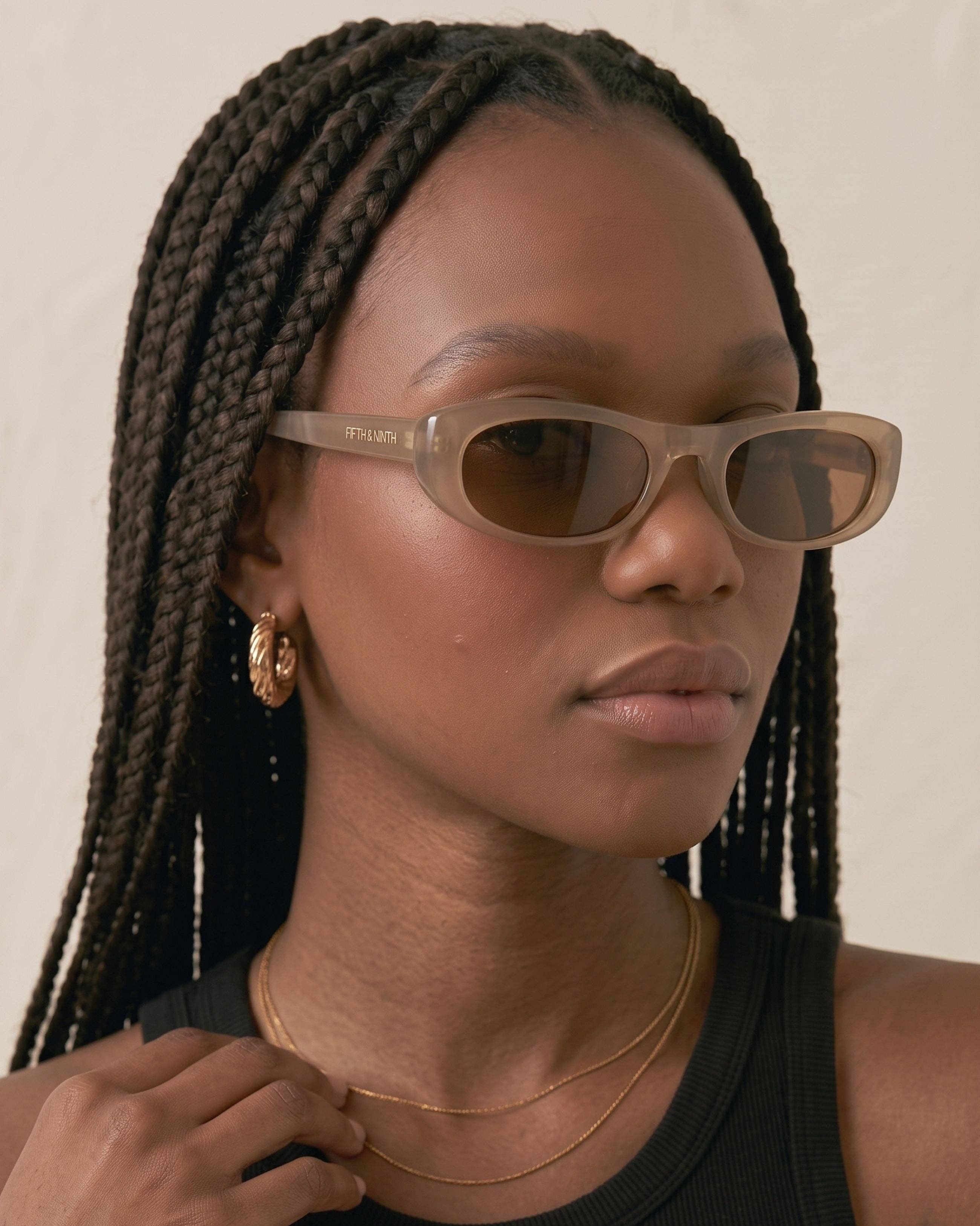 Nina Polarized Sunglasses: White / 100% UV Protection