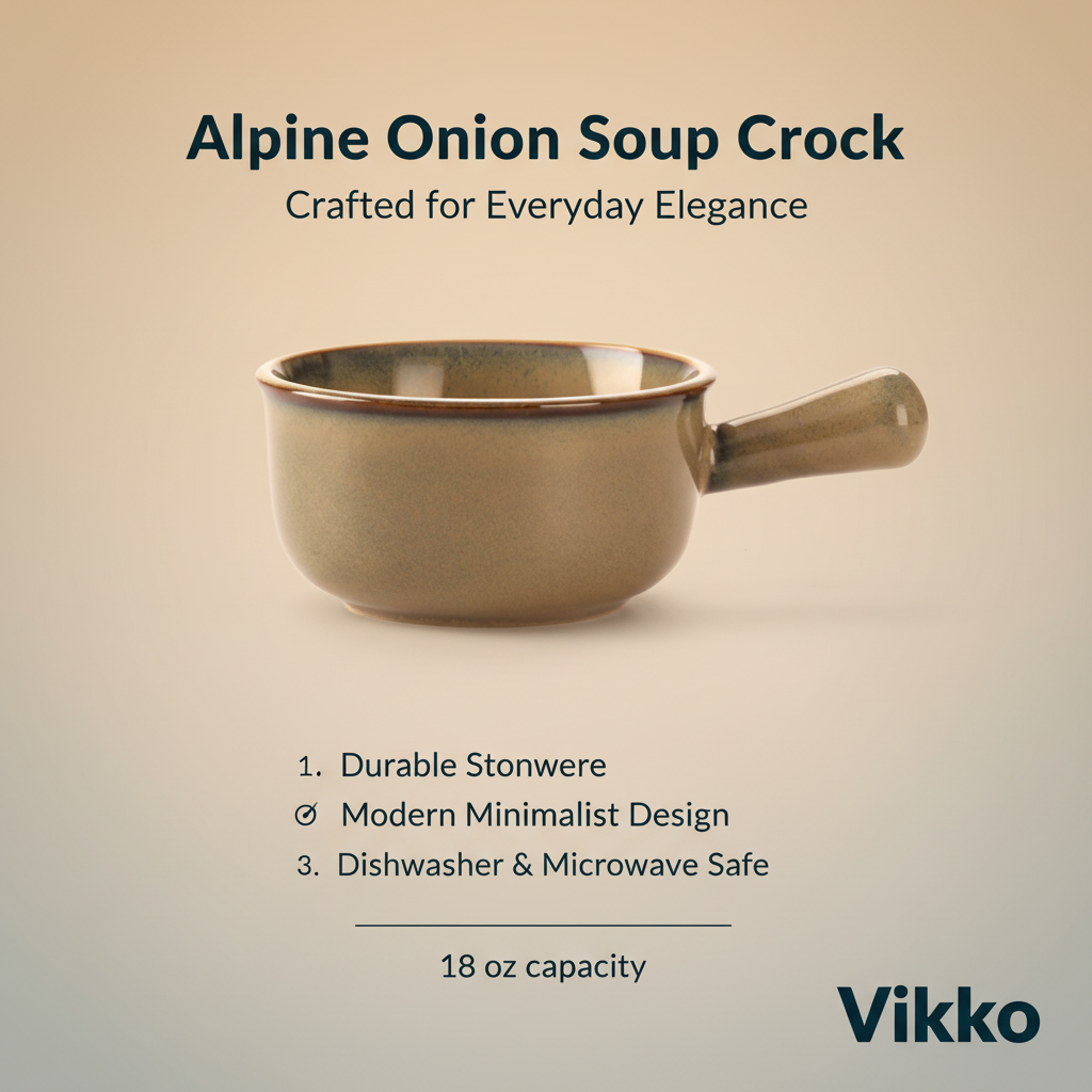 VIKKO Alpine Onion Soup Crock in Brown, 15 oz