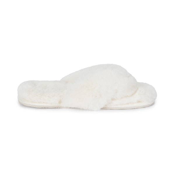 Waterfront Solid Faux Fur Flip-Flop - White | Lemon: S/M