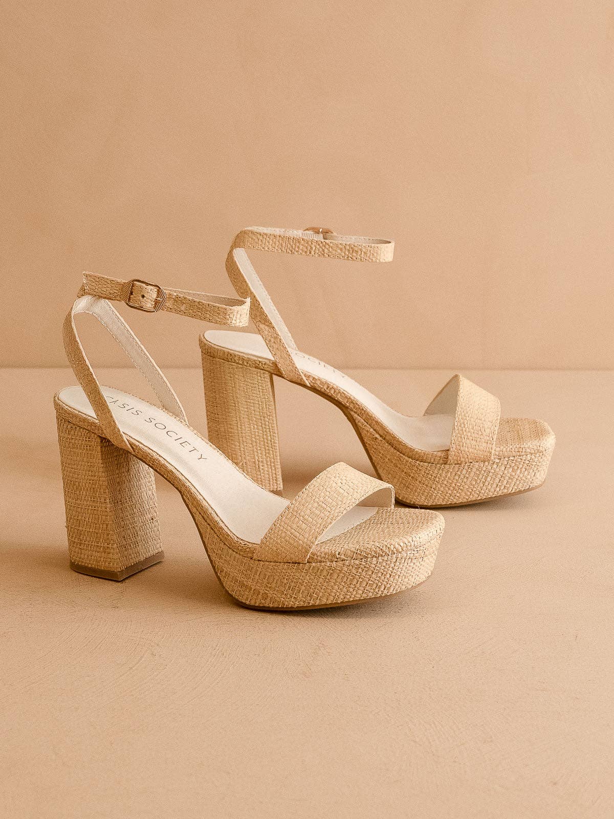 The Olympia | Natural Raffia Platform Heel: NATURAL / 7