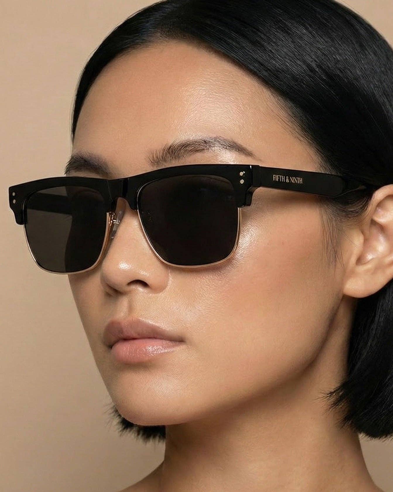 FIFTH & NINTH Otis Polarized Sunglasses: Black/Silver / Polarized